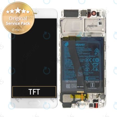 Huawei P10 - LCD Displej + Dotykové Sklo + Rám + Batéria (Dazzling Gold) - 02351DJF Genuine Service Pack