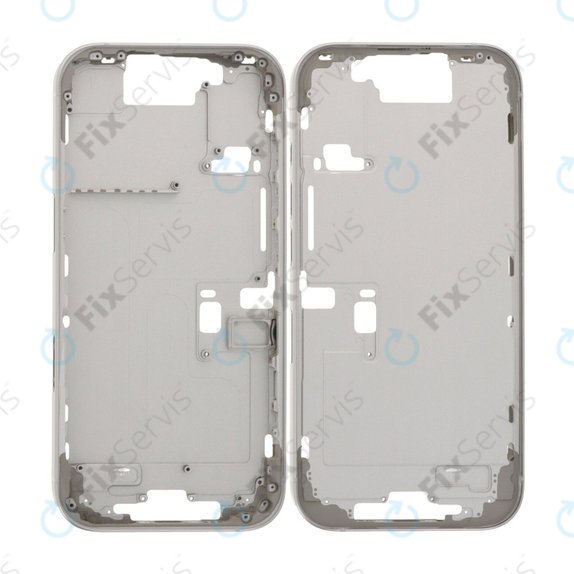 Apple iPhone 16 Pro - Stredný Rám + Tlačidlá Zapínania + Hlasitosti (White Titanium)