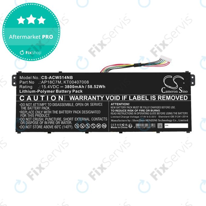 Batéria pre Acer ConceptD 3, Spin 5, Swift 3, 5, X, Travelmate Spin P4, 3800mAh, Li-Pol, 15.4V, AP18C7M, HQ