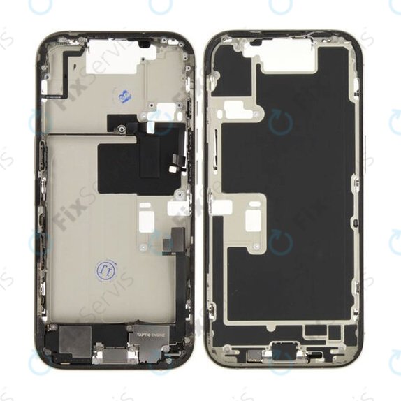 Apple iPhone 16 Pro - Stredný Rám + Tlačidlá Zapínania + Hlasitosti (Natural Titanium)