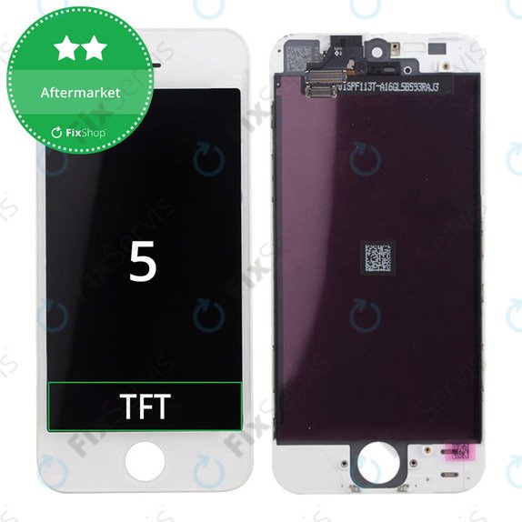 Displej pre iPhone 5, White, Dotykové sklo s rámom