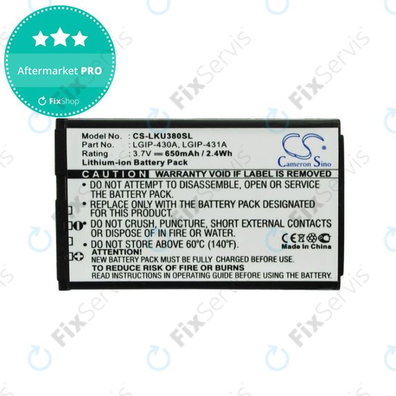 Batéria pre LG 230 Nite, 650mAh, Li-Ion, 3.7V, LGIP-430A, HQ