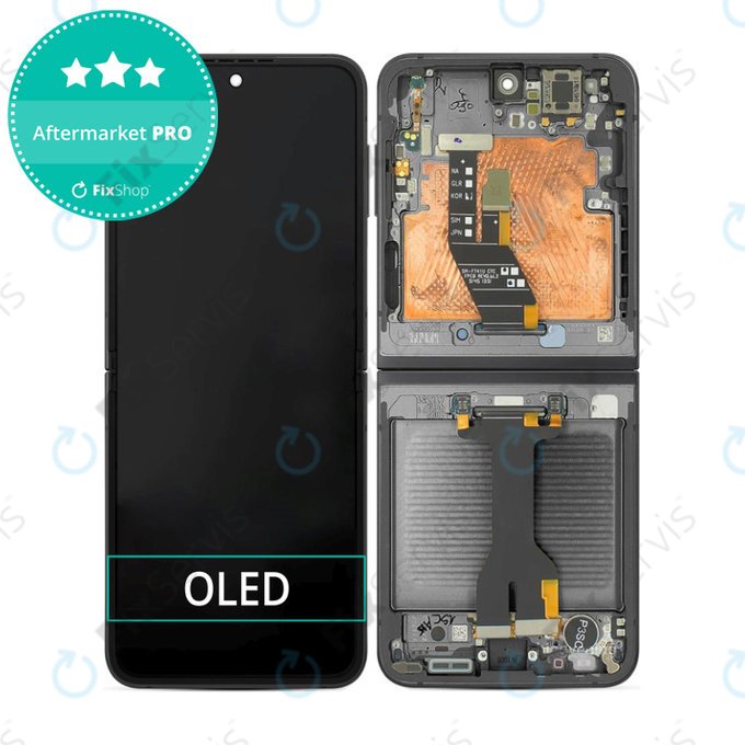 Samsung Galaxy Z Flip 6 F741B - LCD Displej + Dotykové Sklo + Rám (Black) OLED