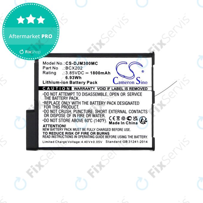 Batéria pre DJI Osmo Action 3, Action 4, 1800mAh, Li-Ion, 3.85V, BCX202, HQ