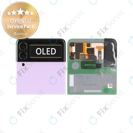 Samsung Galaxy Z Flip 3 F711B - LCD Displej + Dotykové Sklo + Rám (Vonkajší) (Lavender) - GH97-26773D Genuine Service Pack