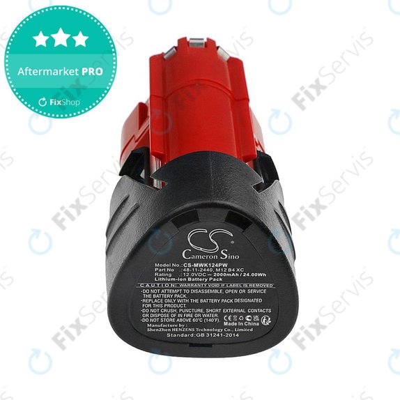 Batéria pre Milwaukee M12 Redlithium XC 4.0, M12 B3 XC, M12 B4 XC, 2000mAh, Li-Ion, 12V, -, HQ