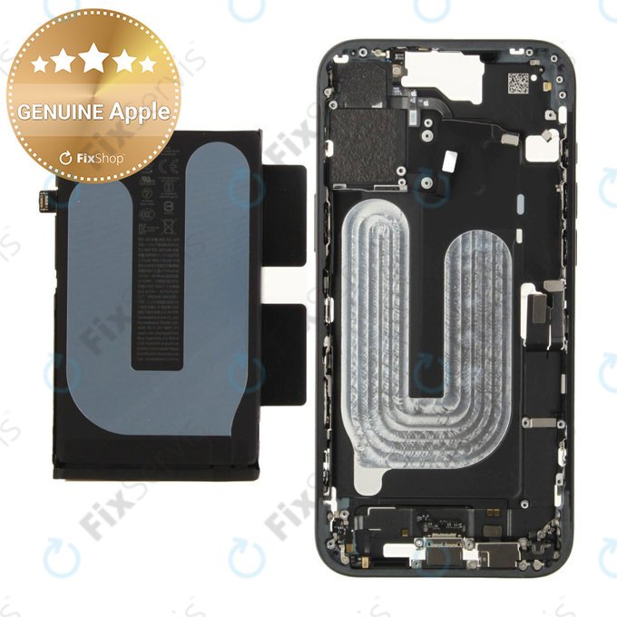 Stredný Rám s Batériou pre iPhone 16 Plus | Black | ZD076-00684 | Genuine Apple