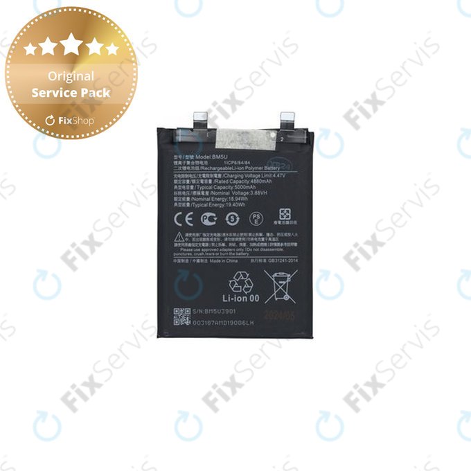 Xiaomi Redmi Note 13 Pro+ 23090RA98C - Batéria BM5U 5000mAh - 1330103000037B Genuine Service Pack