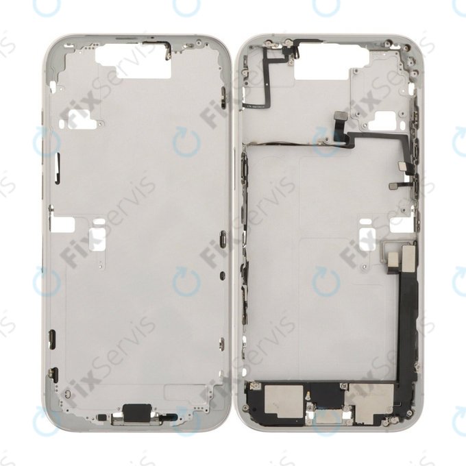 Apple iPhone 16 Pro Max - Stredný Rám + Tlačidlá Zapínania, Hlasitosti a Kamery (White Titanium)