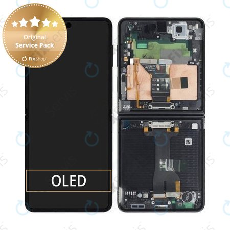 Samsung Galaxy Z Flip 7 F766B - LCD Displej + Dotykové Sklo + Rám (Jetblack) - GH82-37581C Genuine Service Pack