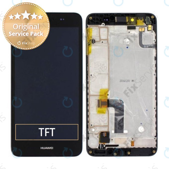 Huawei Y6 II Compact - LCD Displej + Dotykové Sklo + Rám (Black) - 97070PMS, 97070PBY