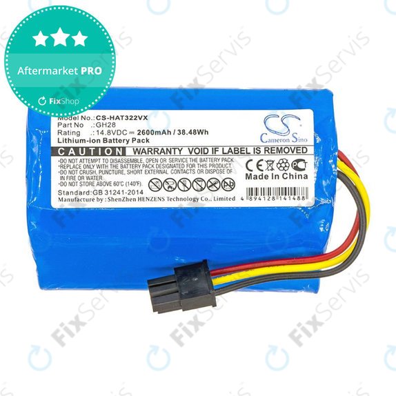 Batéria pre Fomt R620c, Haier T322, J300s, Liectroux DH860, TCL S15, Tomefon, 2600mAh, Li-Ion, 14.8V, GH28, HQ