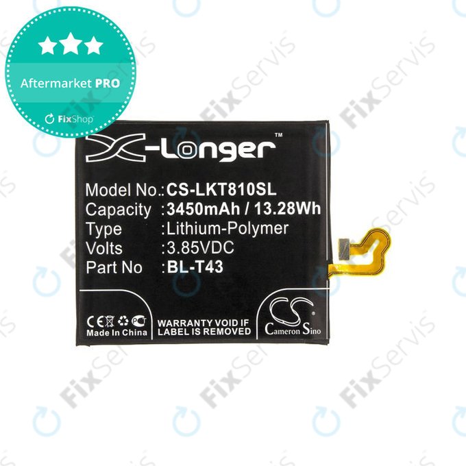 Batéria pre LG G8S ThinQ, ThinQ Global, 3450mAh, Li-Pol, 3.85V, BL-T43, HQ