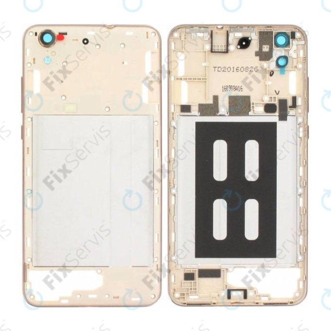 Huawei Y6 II CAM-L21 - Stredný Rám + Sklíčko Zadnej Kamery (Gold) - 51661APV Genuine Service Pack