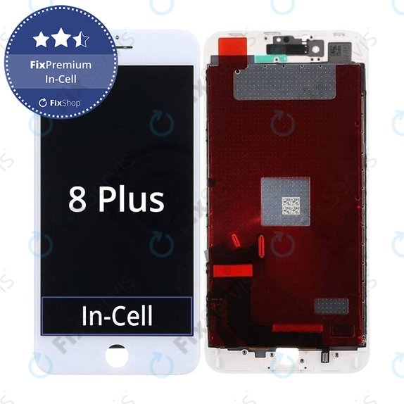 Displej In-Cell pre iPhone 8 Plus, White, Dotykové sklo s rámom, FixPremium