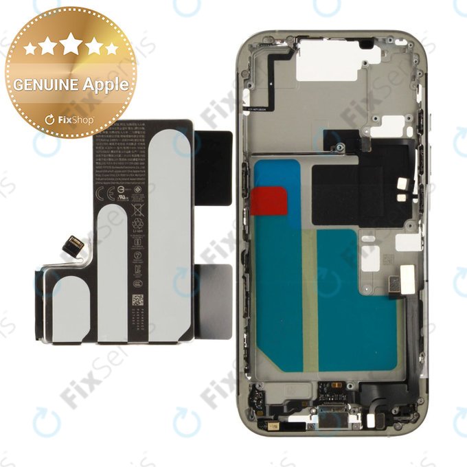 Stredný Rám s Batériou pre iPhone 16 Pro | White Titanium | ZD076-00690 | Genuine Apple