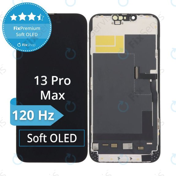 Displej Soft OLED 120Hz pre iPhone 13 Pro Max, Dotykové sklo s rámom, FixPremium