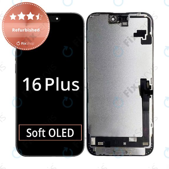 Displej pre iPhone 16 Plus, Dotykové sklo s rámom, Refurbished