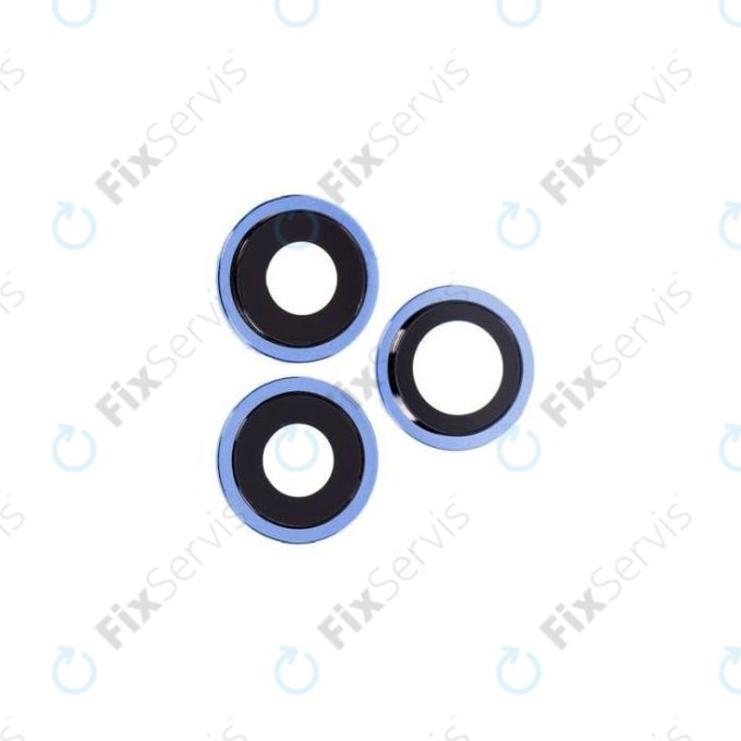 Apple iPhone 12 Pro - Sklíčko Zadnej Kamery s Rámom (Blue) - 3ks