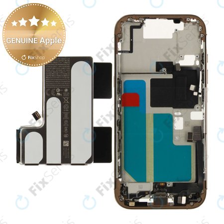 Stredný Rám s Batériou pre iPhone 16 Pro | Desert Titanium | ZD076-00691 | Genuine Apple