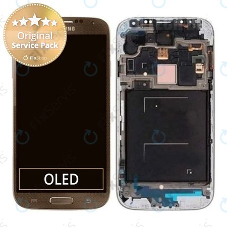 Samsung Galaxy S4 i9506 LTE - LCD Displej + Dotykové Sklo + Rám (Brown) - GH97-15202E Genuine Service Pack