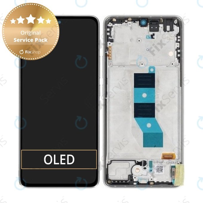 Xiaomi Poco M7 Pro 5G - LCD Displej + Dotykové Sklo + Rám (Silver) - 5600070O17P00 Genuine Service Pack