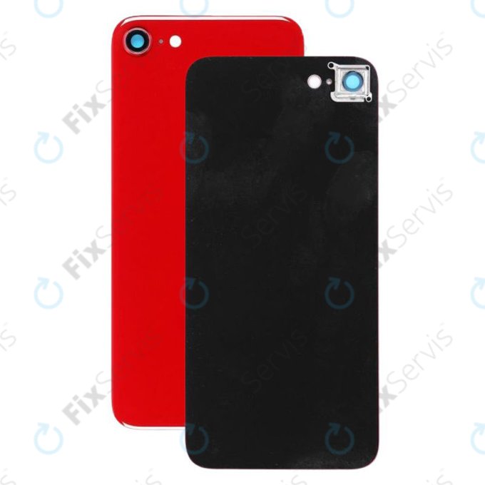 Apple iPhone 8 - Sklo Zadného Housingu + Sklíčko Zadnej Kamery (Red)