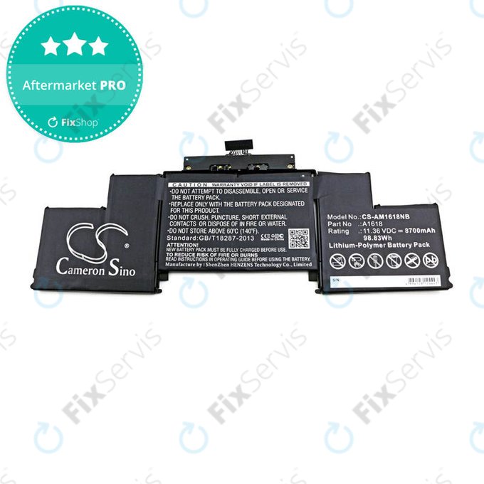 Apple MacBook Pro 15" A1398 (Mid 2015) - Batéria A1618 8700mAh HQ