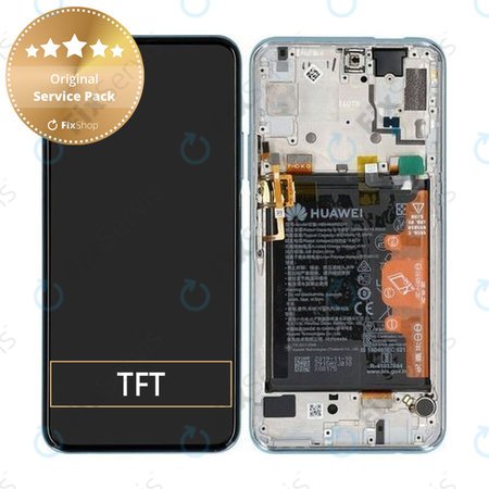Huawei P Smart Pro - LCD Displej + Dotykové Sklo + Rám + Batéria (Breathing Crystal) - 02353HRD Genuine Service Pack