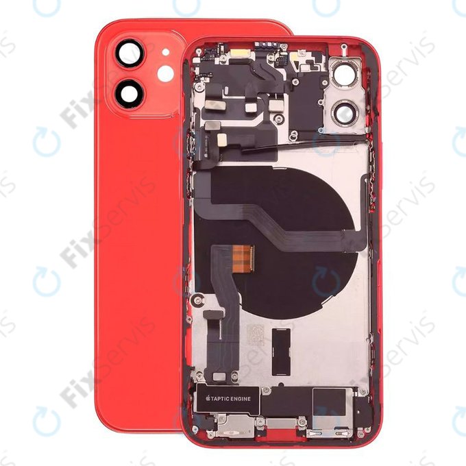 Apple iPhone 12 - Zadný Housing s Malými Dielmi (Red)
