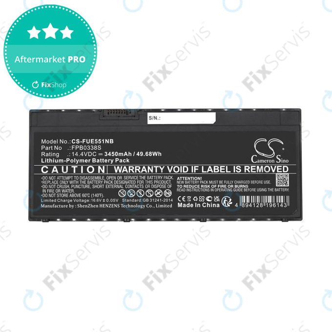 Batéria pre Fujitsu Lifebook E4411, E448, E458, 3450mAh, Li-Pol, 14.4V, FPB0338S, HQ