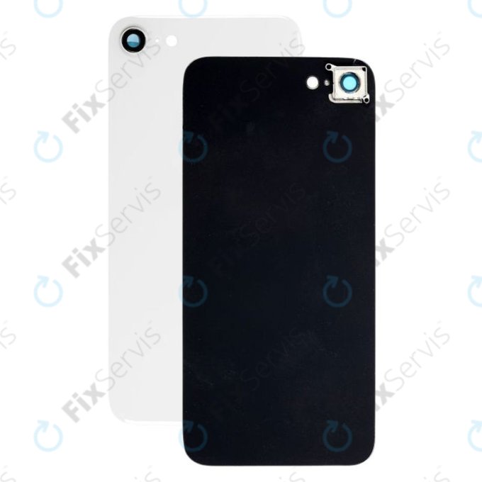 Apple iPhone 8 - Sklo Zadného Housingu + Sklíčko Zadnej Kamery (Silver)