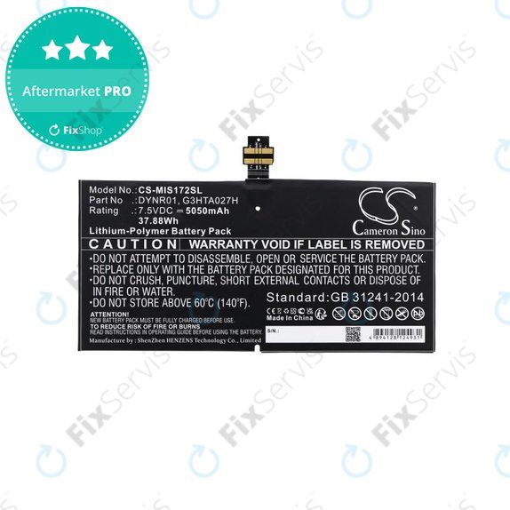 Batéria pre Microsoft Surface Pro 4, 5050mAh, Li-Pol, 7.5V, DYNR01, HQ