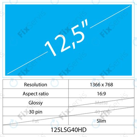 12.5 LCD Slim Lesklý 40 pin HD