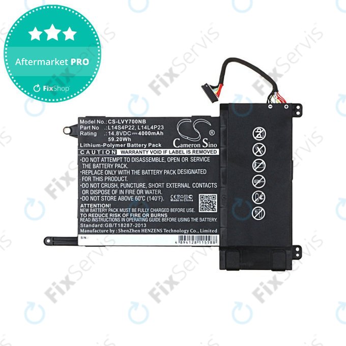Batéria pre Lenovo Eraser Y700, IdeaPad Y700, 4000mAh, Li-Pol, 14.8V, L14S4P22, HQ