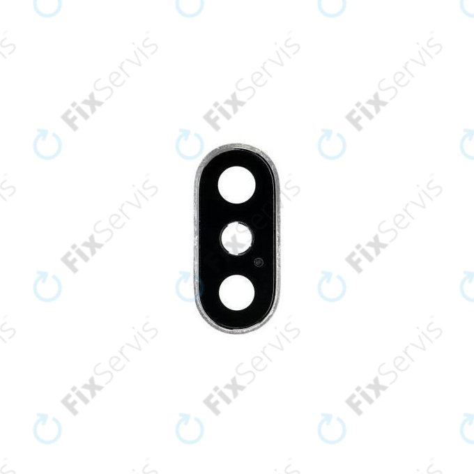 Apple iPhone X - Sklíčko Kamery s Rámom (Silver)