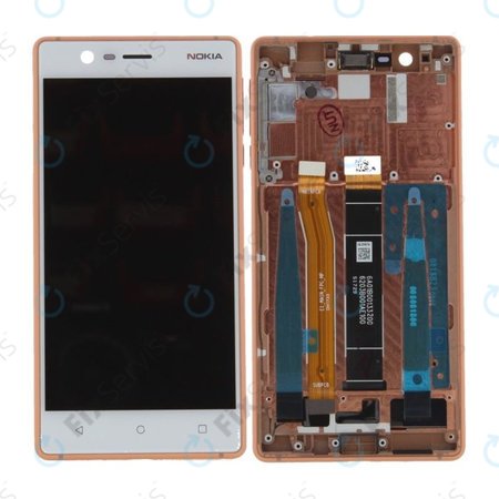 Nokia 3 - LCD Displej + Dotykové Sklo + Rám (Copper) - 20NE1RW0001, 20NE1RW0003