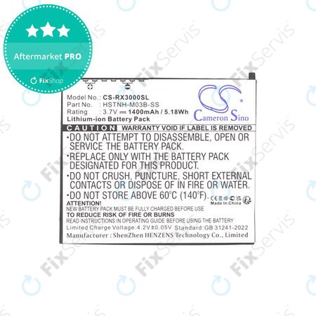 Batéria pre HP Compaq iPAQ rx3000, rx3115, rx3700, hx2110, hx2790, 1400mAh, Li-Ion, 3.7V, HSTNH-M03B-SS, HQ