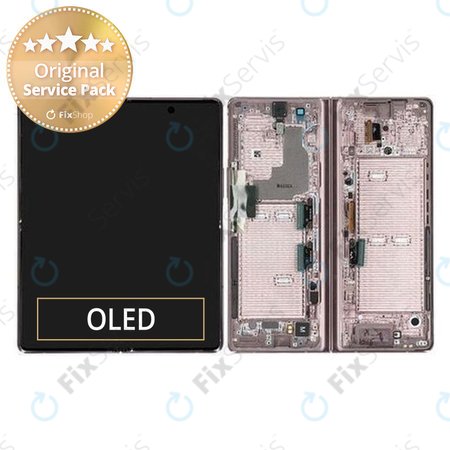 Samsung Galaxy Z Fold 2 F916B - LCD Displej + Dotykové Sklo + Rám (Mystic Brown) - GH82-23968B Genuine Service Pack