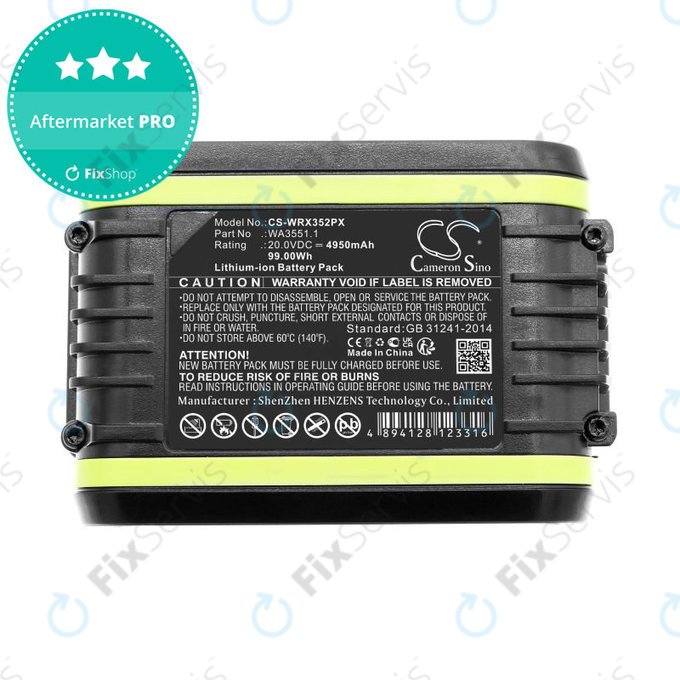 Batéria pre Worx WX800.9 MAX, WX-JCR.9, 4950mAh, Li-Ion, 20V, WA3551.1, HQ