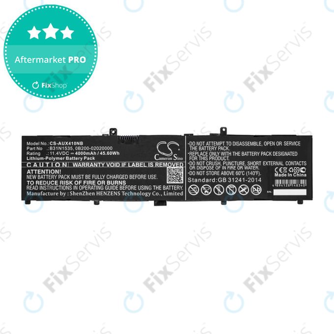 Batéria pre Asus UX310, UX310UAK, UX410UQ, 4000mAh, Li-Pol, 11.4V, B31N1535, HQ