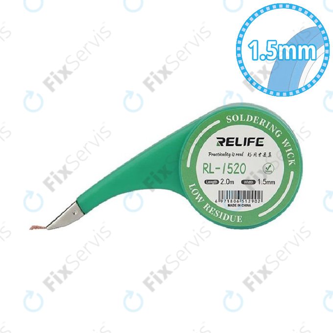 Relife RL-1520 - Spájkovací Knôt pre Odstránenie Prebytočného Cínu (1,5 mm)