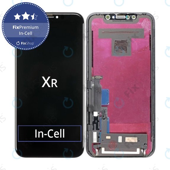Displej In-Cell pre iPhone XR, Dotykové sklo s rámom, FixPremium