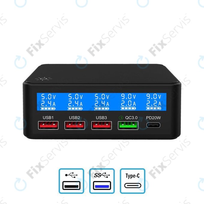 FixPremium - USB Servisná Nabíjacia Stanica s USB 3.0 a USB-C