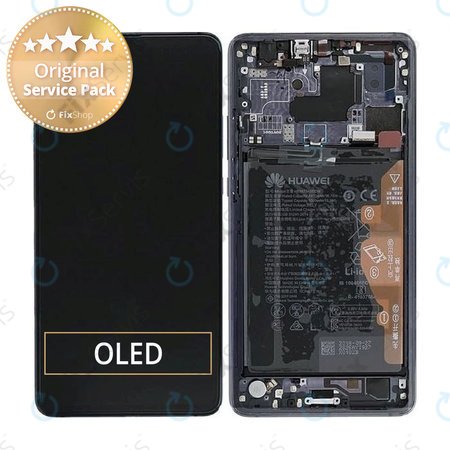 Huawei Mate 20 X - LCD Displej + Dotykové Sklo + Rám + Batéria (Phantom Silver) - 02352GDA Genuine Service Pack