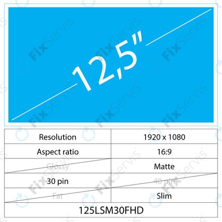 12.5 LCD Slim Matný 30 pin FHD