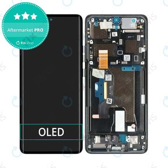 Motorola Edge 50 Ultra - LCD Displej + Dotykové Sklo + Rám (Forest Grey) OLED