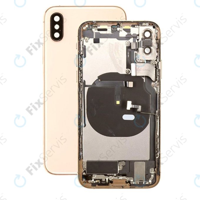 Apple iPhone XS - Zadný Housing s Malými Dielmi (Gold)