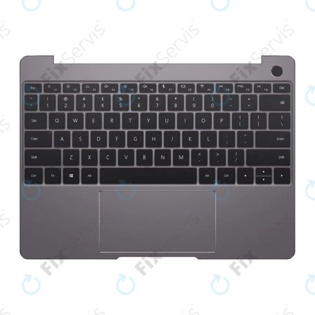 Huawei MateBook 13 2020 - Kryt C (Armrest) + Klávesnica + Touchpad UK Verzia (Space Gray) - 02353MAW