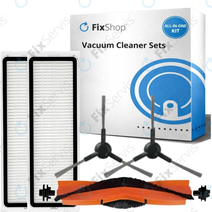 Sada náhradných dielov pre Xiaomi Mi Robot Vacuum S20+, S10+, X20+, X10+ (1x Hlavná kefa, 2x Filter, 2x Bočná kefa - čierna)